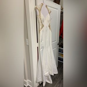 White & Gold Pageant Gown